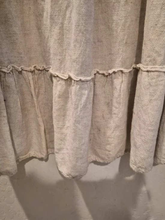 Mlle Gabrielle Beige Smocked Tiered Midi Dress - Picture 8 of 9